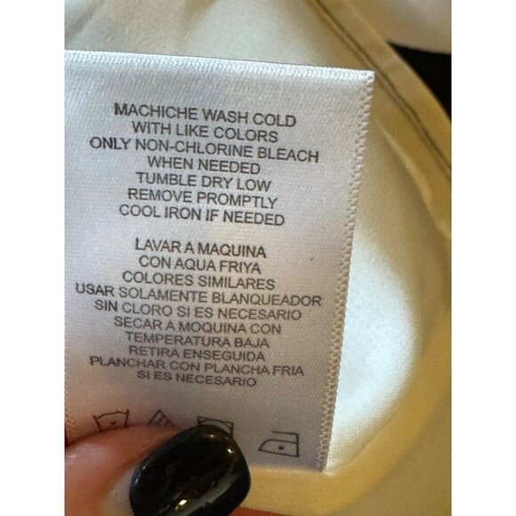 Sam Edelman Shirt Women XS Black White Striped Cropped Sheer Back Zip Blouse - Picture 12 of 12